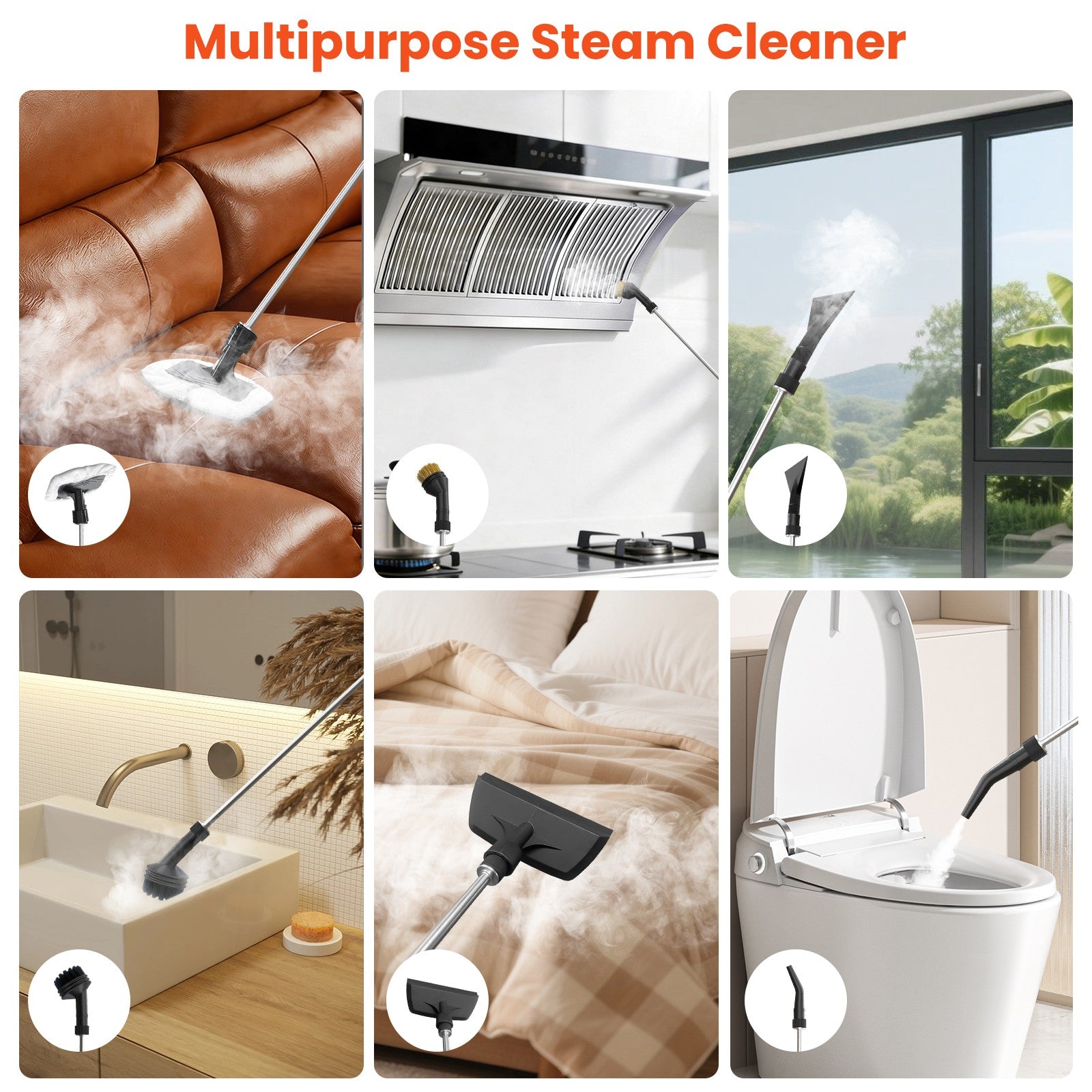 2500W High-Pressure Handheld Steam Cleaner