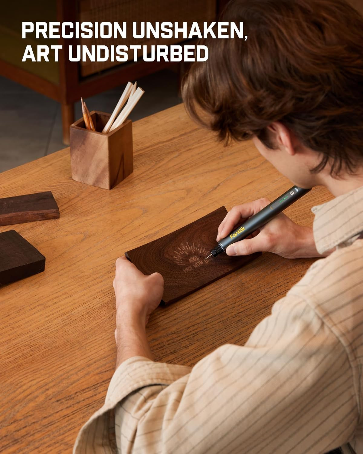 F2 Master Engraving Pen – 5-Speed Rechargeable Engraver with 20 Bits for Wood, Metal, Glass & Plastic