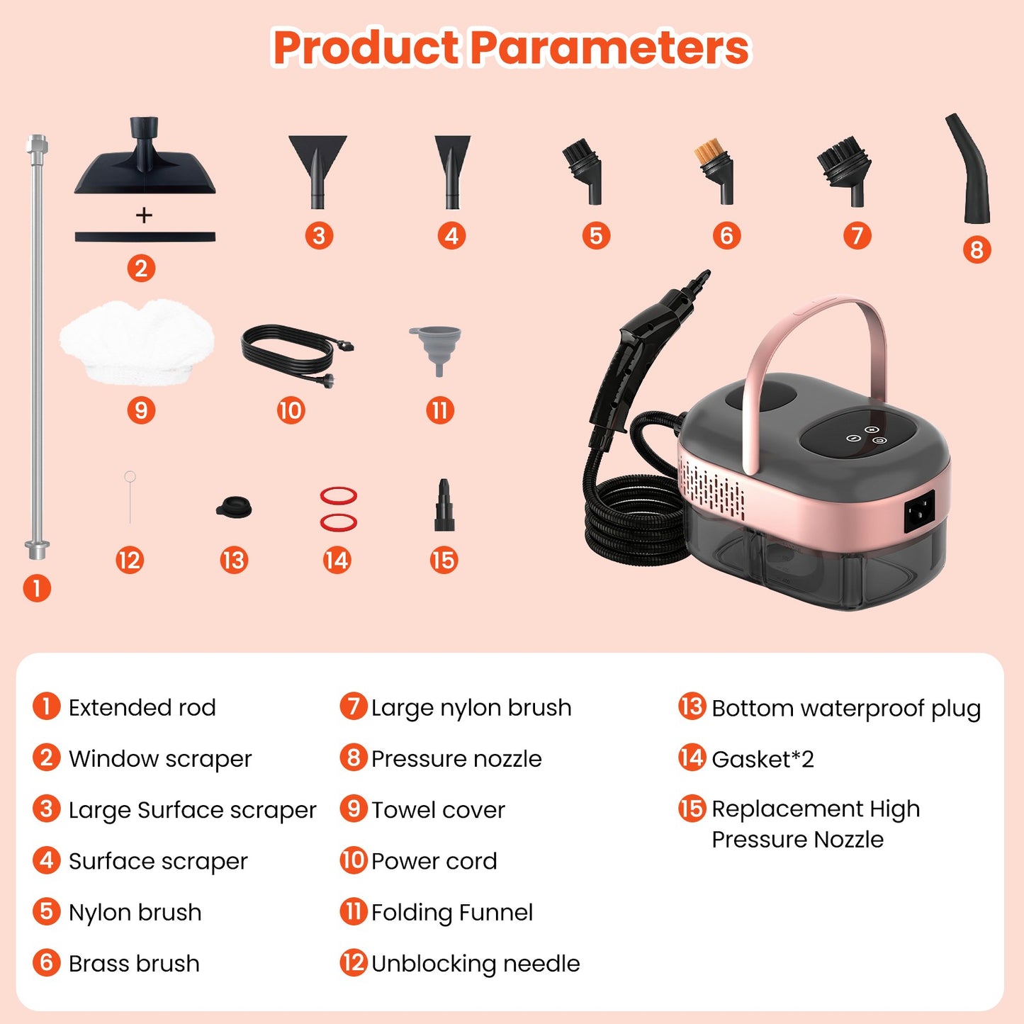 2500W High-Pressure Handheld Steam Cleaner