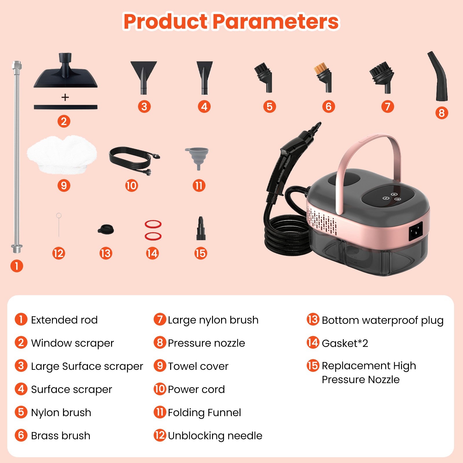 2500W High-Pressure Handheld Steam Cleaner