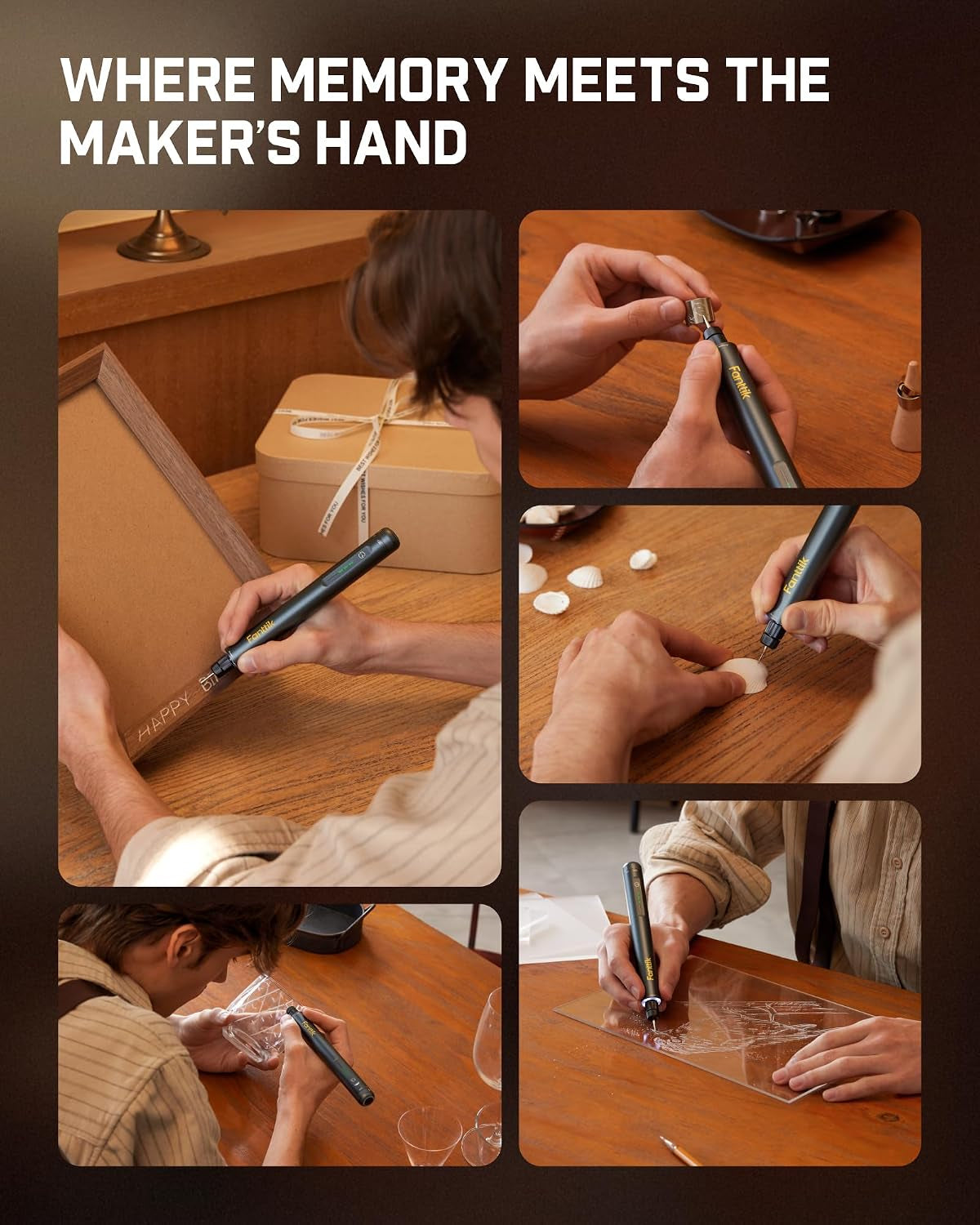 F2 Master Engraving Pen – 5-Speed Rechargeable Engraver with 20 Bits for Wood, Metal, Glass & Plastic