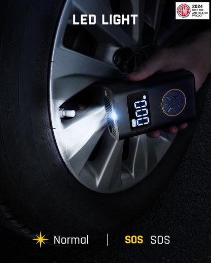 X9 Pro Portable Tire Inflator – 150 PSI, Fast Inflation, Digital Pressure Gauge & Auto Shut-Off