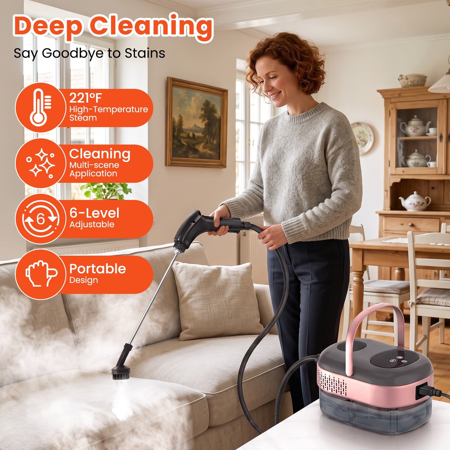 2500W High-Pressure Handheld Steam Cleaner