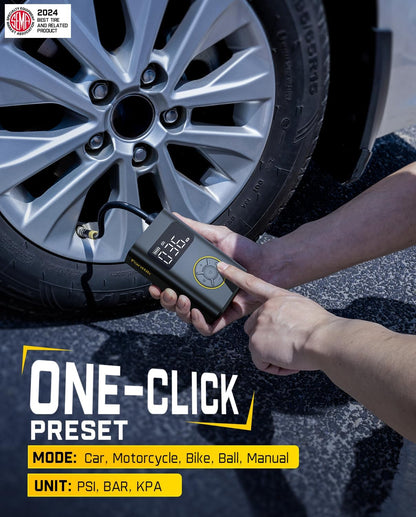 X9 Pro Portable Tire Inflator – 150 PSI, Fast Inflation, Digital Pressure Gauge & Auto Shut-Off